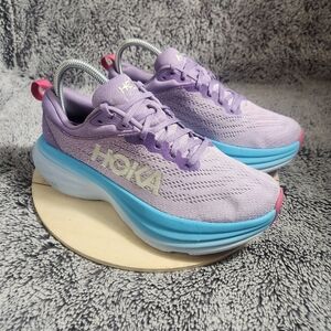 Hoka One One Bondi 8 Purple Blue Running Shoes Women's Size 7.5 B